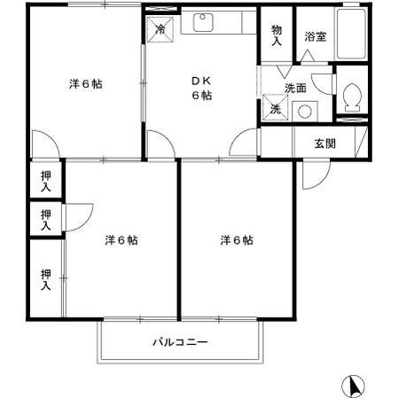 西熊本駅 徒歩12分 2階の物件間取画像